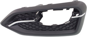Front Fog Light Molding for Honda Civic 2014-2015, Right Passenger, Black with Chrome Trim, 1.8L Engine, Coupe, Replacement