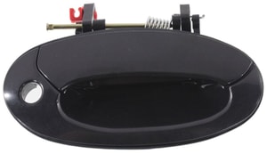 Front Exterior Door Handle for Hyundai Elantra 1998-2000, Right Passenger, with Small Key Hole/Half, Smooth Black Plastic, Replacement