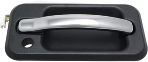 Front Exterior Door Handle for Hummer H2 2003-2009, Right Passenger, Textured Black Bezel, Chrome Lever, with Keyhole, Replacement