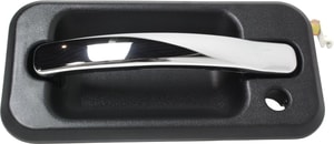 Front Exterior Door Handle for Hummer H2 (2003-2009), Left Driver, Textured Black Bezel, Chrome Lever, with Keyhole, Replacement