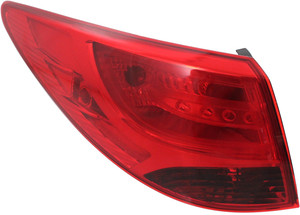 Tail Light for Hyundai Tucson 2010-2015, Left Driver Side, Outer Assembly, Halogen/Bulb Type, for 2014-2015 Models, Replacement
