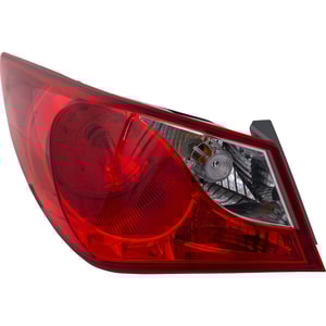 Tail Light Assembly for Hyundai Sonata 2011-2014, Left Driver Side, Outer, Bulb Type, Excludes Hybrid Model, Replacement