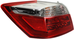 Outer Tail Light Assembly for 2013-2015 Honda Accord Ex-L/Touring Sedan Models, Left Driver, Excludes Hybrid Model, Replacement