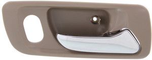 Front Interior Door Handle for Honda Accord 1998-2002/ Odyssey 1999-2004, Right Passenger, Chrome Lever with Beige Housing, Power Lock Hole, Replacement