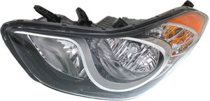 Headlight Assembly for Hyundai Elantra 2011-2013, Elantra Coupe 2013-2014, Halogen, Left Driver, without LED Position Light, Suitable for Coupe and Sedan Korea Built Vehicle, Replacement