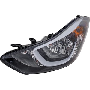 Headlight Assembly for Hyundai Elantra Sedan, USA Built Vehicle, Years 2014-2016, Halogen, without LED Position Light, Left Driver Side, Replacement