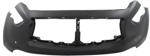 Front Bumper Cover for Infiniti FX35/FX50/FX37 (2012-2013), QX70 (2014-2017) with Premium Package, Parking Aid Sensor Holes, Primed (Ready to Paint), Replacement