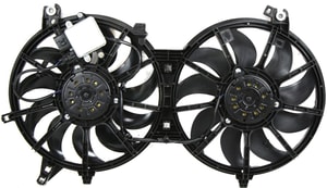 Radiator Fan Assembly with Controller for Nissan 370Z (2009-2020) Automatic Transmission (2009-2011)/Infiniti Q60 (2014-2015) Manual Transmission, includes Control Module, Replacement