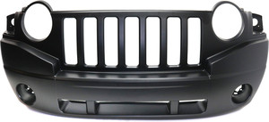 Front Bumper Cover for Jeep Compass 2007-2010, Primed (Ready to Paint), Without Rallye Package, Replacement (CAPA Certified)