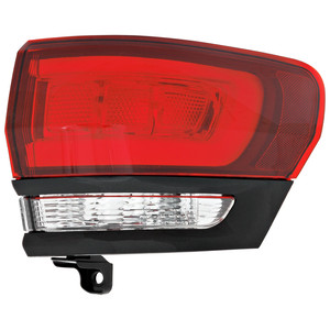 Tail Light Assembly for 2014-2021 Jeep Grand Cherokee, Left Driver Side, Outer, with Black Bezel, SRT/Trackhawk Models, Replacement (CAPA Certified)