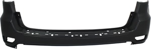 Upper Rear Bumper Cover for 2011-2022 Jeep Grand Cherokee WK, Primed (Ready to Paint), Without Parking Aid or Park Assist Sensor Holes, Without BSD, Excludes SRT/Summit/Trailhawk/Trackhawk Models, Replacement