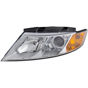 Headlight Assembly for Kia Optima 2009-2010, Left Driver, Halogen, Chrome Interior, Composite Type, New Body Style, Replacement