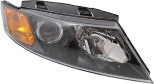 Headlight Assembly for Kia Optima 2009-2010, Right Passenger Side, Halogen, Black Interior, New Body Style, Replacement