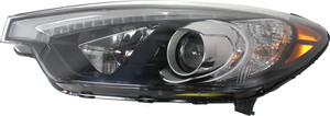 Headlight Assembly for Kia Forte/Forte Koup/Forte5 2014-2015, Left Driver, Halogen, with LED Position Light, Up to October 17, 2014, Replacement