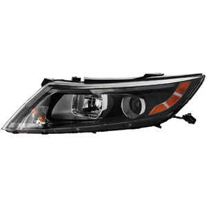 Headlight Assembly for 2014-2015 Optima, Left Driver, Halogen, Without LED Position Light, Excludes Hybrid Model, USA Built Vehicle, Replacement