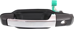 Front Exterior Door Handle for 2003-2009 Kia Sorento EX Model, Left Driver, Primed (Ready to Paint) Bezel, Chrome Lever, with Hole, Replacement
