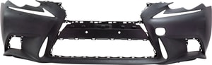 Front Bumper Cover for Lexus IS200T/IS250/IS300/IS350 (2014-2016), Primed (Ready to Paint), F Sport Package, Without Headlight Washer Holes, Excludes C Model, Replacement