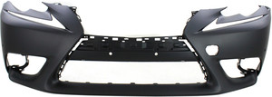 Front Bumper Cover for Lexus IS200T/IS250/IS300/IS350 (2014-2016), Primed (Ready to Paint), Excludes F Sport Package, Without Headlight Washer Holes, Includes Park Distance Sensor Holes, Not for C Model, Replacement