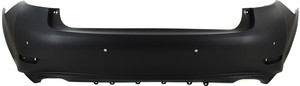 Rear Bumper Cover for Lexus ES350 (2013-2015), Primed (Ready to Paint), With Parking Aid Sensor Holes, Replacement