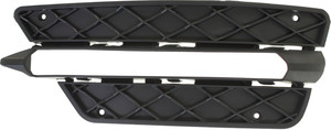 Front Bumper Grille for Mercedes Benz C-Class 2012-2015, Right Passenger Outer Side, Textured Black, With Sport Coupe/Sedan, Replacement