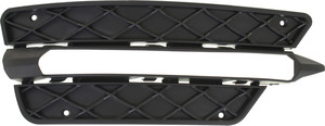 Front Bumper Grille for Mercedes-Benz C-Class 2012-2015, Left Driver, Outer, Textured Black, with Sports Package, Suitable for Coupe/Sedan, Replacement