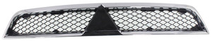 Grille for Mitsubishi Lancer 2008-2015, Chrome Shell with Black Insert, Without Turbo, ABS Plastic, Excluding Evolution/Ralliart Models, Replacement