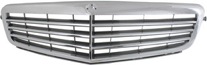 Painted Gray Shell and Insert Grille for Mercedes-Benz C-Class 2008-2011, Excludes AMG Styling Package and Sport Package, Replacement