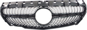 Textured Shell/Chrome Insert Grille for Mercedes-Benz CLA250 2014-2016 with AMG Styling Package, Replacement