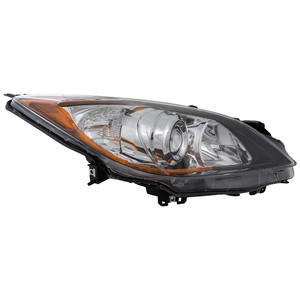 Headlight for 2010-2013 Mazda 3 Hatchback/Sedan, Right Passenger Side, Lens and Housing, Halogen, 5-Speed Transmission, Replacement