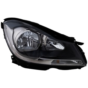 Headlight Assembly for Mercedes C-Class Coupe (2012-2015), Right Passenger Side, Halogen, Black Interior without Corner Light, Replacement