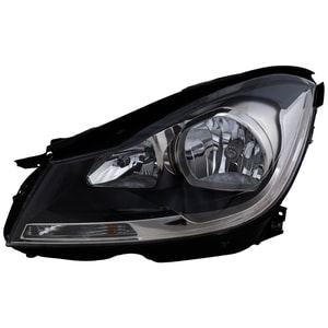 Headlight Assembly for Mercedes-Benz C-Class 2012-2015 Coupe, Left Driver, Halogen, Black Interior, without Corner Light, Replacement
