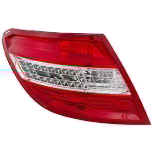Tail Light for Mercedes-Benz C-Class 2008-2011, Left Driver Side Assembly with LED Turn Signal, Curve Lighting, USA Type, Replacement