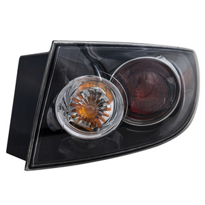 Tail Light Assembly for Mazda 3 Sedan 2007-2009, Right Passenger, Halogen/Standard Type, Exc. GT Model, Replacement