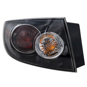 Tail Light Assembly for 2007-2009 Mazda 3 Sedan, Left Driver, Halogen/Standard Type, Excludes GT Model, Replacement