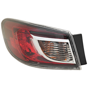Tail Light Assembly for Mazda 3 Sedan 2010-2013, Left Driver, Outer, Halogen/Standard Type, Replacement