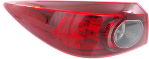 Tail Light Assembly for Mazda 3 Sedan, Left Driver, Outer, Halogen, 2014-2018, Compatible with Mexico Built (2016-2018)/Japan Built Vehicles, Replacement