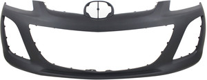 Front Bumper Cover for Mazda CX-7 2010-2012, Primed (Ready to Paint), with Textured Lowered Area, Replacement (CAPA Certified)