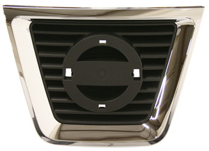 Center Grille for Nissan Rogue 2008-2010, Chrome Shell/Painted Black Insert, for S/SL Models, Replacement