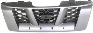 Grille for 2005-2008 Nissan XTERRA, Painted Silver Shell with Painted Gray Insert, Replacement