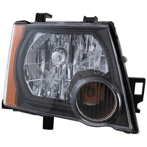 Headlight Assembly for Nissan XTERRA 2009-2015 Right Passenger, Halogen Light, Black Interior, S/X Models, Replacement