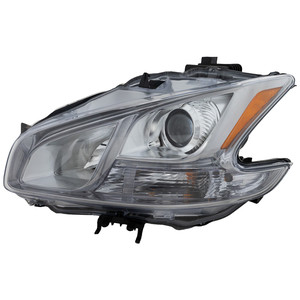 Headlight Assembly for Nissan Maxima 2009-2014, Left Driver, HID/Xenon with HID Kit - Clear Lens, Replacement