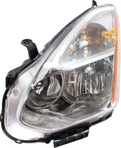 Headlight Assembly for Nissan Rogue 2009-2010, Left Driver, Halogen, Replacement