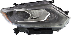 Headlight Assembly for Nissan Rogue 2014-2016, Right Passenger, LED, Without Auto Light Control, Replacement