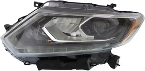 Headlight Assembly for Nissan Rogue 2014-2016, Left Driver, LED, without Auto Light Control, Replacement
