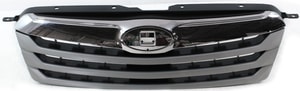 Grille for Subaru Outback 2010-2012, Silver Shell with Textured Gray Insert, Replacement
