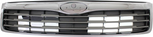Grille for Subaru Forester 2011-2013, Chrome Shell with Painted Silver Insert, Replacement