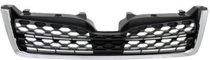 Radiator Grille for Subaru Forester 2014-2016, Textured Dark Gray Shell and Insert, with Chrome Molding, 2.5L Engine, Type 1, Replacement