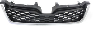 Radiator Grille for Subaru Forester 2014-2016, Textured Dark Gray Shell and Insert with Chrome Moulding, 2.0L Turbo Engine, Replacement (CAPA Certified)
