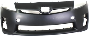 Front Bumper Cover for 2010-2011 Toyota Prius, Primed (Ready to Paint), with Halogen Headlight Holes, Pre-Collision System and Parking Aid Sensor Holes, Replacement
