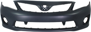 Front Bumper Cover for Toyota Corolla 2011-2013, Primed (Ready to Paint), Designed for Japan Built Vehicle, Without Spoiler Holes, Replacement